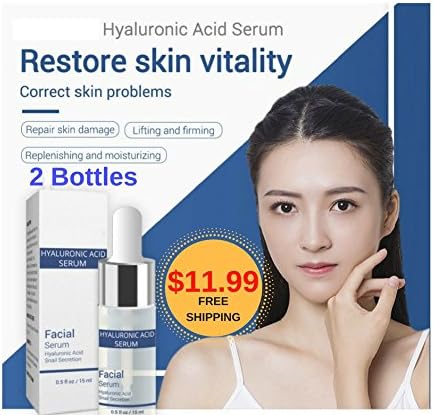 24K Gold Hyaluronic Acid Anti-Aging Moisturizing Whitening Brighten Serum (2 Bottle)