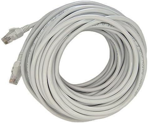 Ethernet Patch Cable - Woodsam (TM) - Gray / Grey - 50 FT - CAT5 RJ45 Computer Networking Cord - Local Area Network - LAN - Professional Gold Plated & Shielded Cable