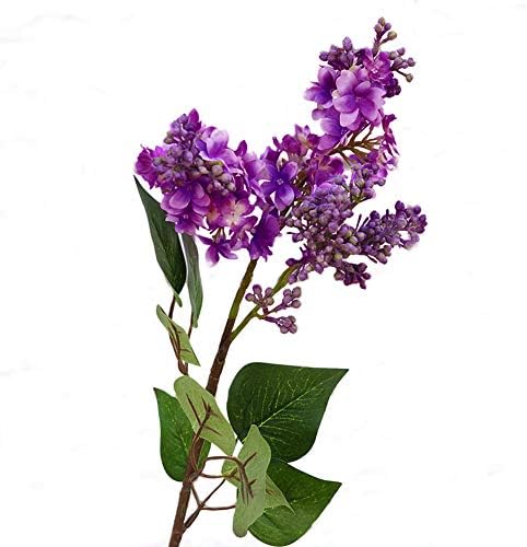 yanQxIzbiu Artificial Flowers, 1Pc Artificial Lilac Faux Silk Flowers Fake Flower for Garden Wedding Bouquet Party Home Cafe Decor Dark Purple