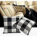 Black White Checkers Plaids Throw Pillow Case Sham Decor Cushion Covers Square 18x18 Inch Linen 2pcs