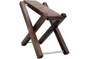 KINGPOINT Wood Guitar Footstool, 3-Position Height Adjustable Guitar Foot Rest/Solid Wood Folding Footstool,Pedal Black Walnut (Guitar Pedal Black Walnut)