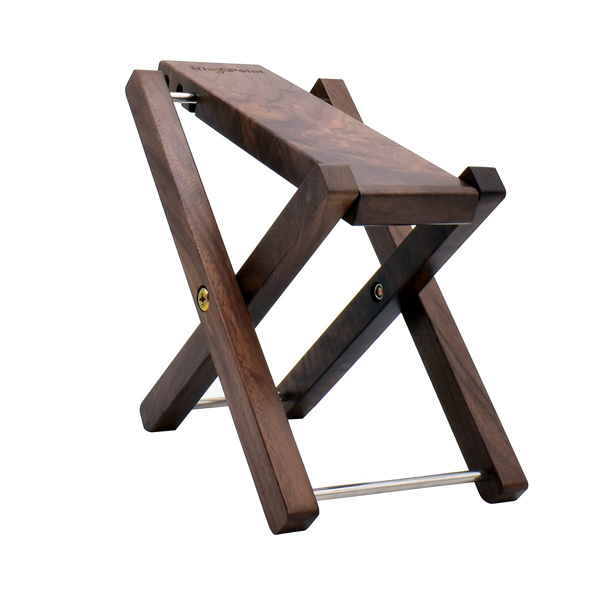 Wood Guitar Footstool, 3-Position Height Adjustable Guitar Foot Rest/Solid Wood Folding Footstool,Pedal Black Walnut Wood (Black Walnut)
