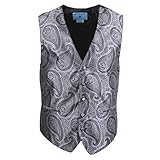 EGC2B.02 Elegant Paisley Microfiber Black-Back Mens Tuxedo Waistcoat By Epoint