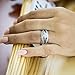 TwoBirch Sterling Silver Combination Cathedral and Classic Ring Guard With Cubic Zirconia (0.5 ct.)