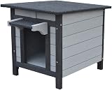Bunny Business Rabbit Guinea Pig Cat Wooden Hide House Run 50x42x43cm Dark Grey view 2