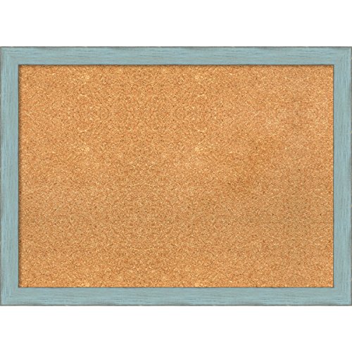 Amanti Art DSW3981373 Framed Cork Board, Large, Sky Blue Rustic