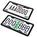 DKMHA Matte License Plate Frame with Chrome Screw Caps, 2Pcs 2 Holes Black License Plate Frames, Car License Plate Covers for US Vehicles