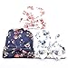 Ademoo Newborn Baby Girls Nursery Beanie Hospital Hat with Bow (Floral Bow 3 Colors/ 0-3 Month)