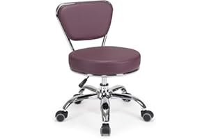 MAYAKOBA Dayton Home Office/Garden Rolling Seat (Burgundy) Pneumatic, Short Stool with Adjustable Height 13"-15", Perfect for Home Office, Gardening, Garage Mechanic, School and Lab