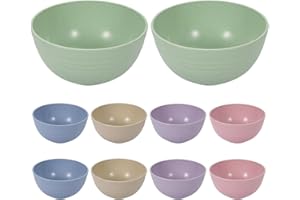 Generic 10pcs Wheat Straw Heat Resistant Rice Bowls Set, Lightweight Unbreakable Soup and Salad Bowls