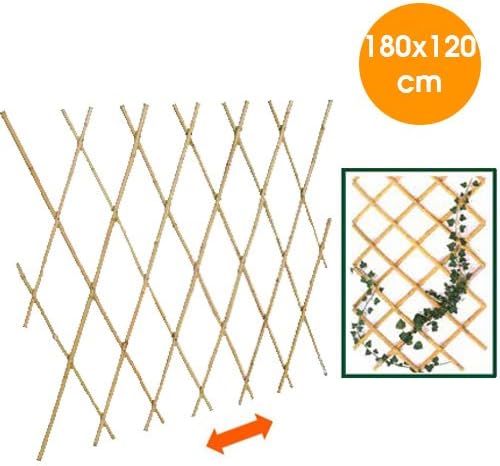 Enrejado de bambú, de 180 x 120 cm, extensible, para plantas trepadoras