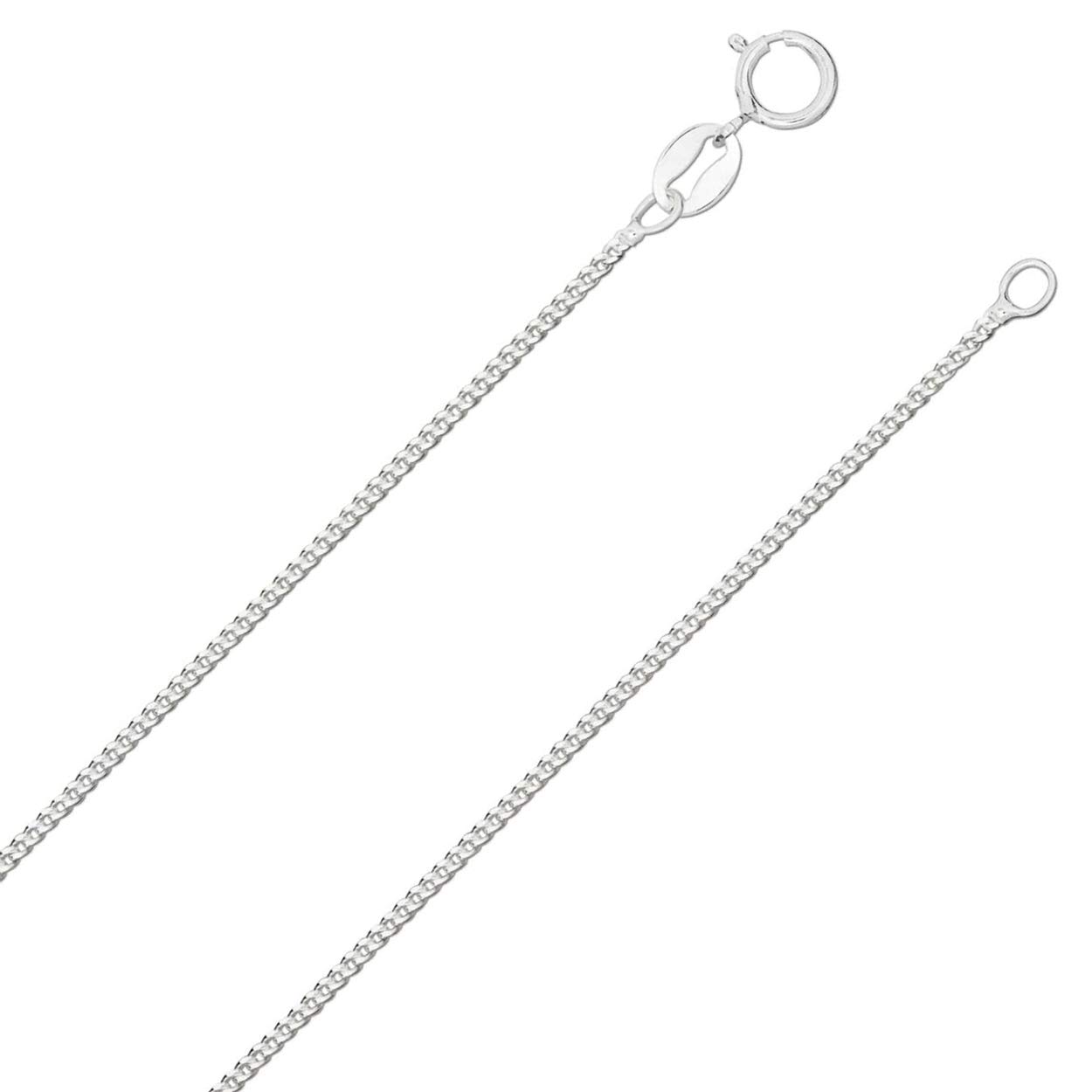 Designer Inspirations Boutique 16" Inch Sterling Silver 1.2 mm Thick Curb Chain Necklace for Women Men Unisex - Trace/Fine Silver Chain - Weight: 1.7 Grams. SC35 — image 1