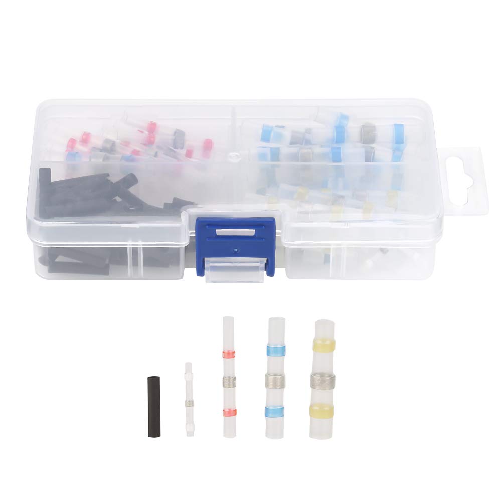 100pcs Heat Shrink Tube Butt Wire Crimp Terminals Connectors Set 2:1 Shrink Ratio Waterproof