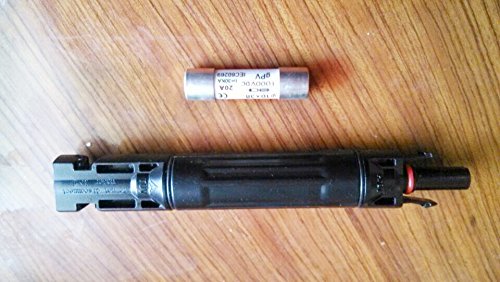 E-accexpert MC4 Solar PV Connector In-Line Fuse Holder Waterproof w/ Fuse (20A) Fuse Can Be Replaced