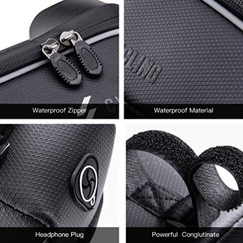 ALEVEL Bike Frame Bag, Waterproof Bike Bag Bicycle Frame Pannier with Front Top Tube Touchscreen, Bike Pouch with Headphone Through-Hole for iPhone Xs/Max/XR/X/8 Plus/7/6S/Samsung S9 and More - Thumbnail 2