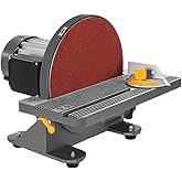 Hoteche 12-Inch Benchtop Disc Sander 6.5-Amp Sanding Machine with Miter Gauge and Dust Collection System for Wood and Metal