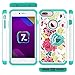 IPHONE 7 PLUS Case, LUXCA Robust Defender [Image Designed] [Shock Proof] Hybrid Dual Layer Ultimate Protective Back Cover for IPHONE 7 PLUS (Rainbow Teal Rose)