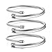Mealguet Jewelry Fashion Stainless Steel Triple Three Stackable Cable Wire Twisted Cuff Bangle Bracelets Set for Women