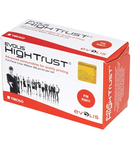 Amazon.com: R3011 Evolis YMCKO Color Printer Ribbon - 200 prints