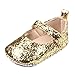 M2cbridge Baby Girl's Bow Dress Shoe Infant Toddler Pre-Walker Crib Shoe (12-18 Months, Golden Glitter)