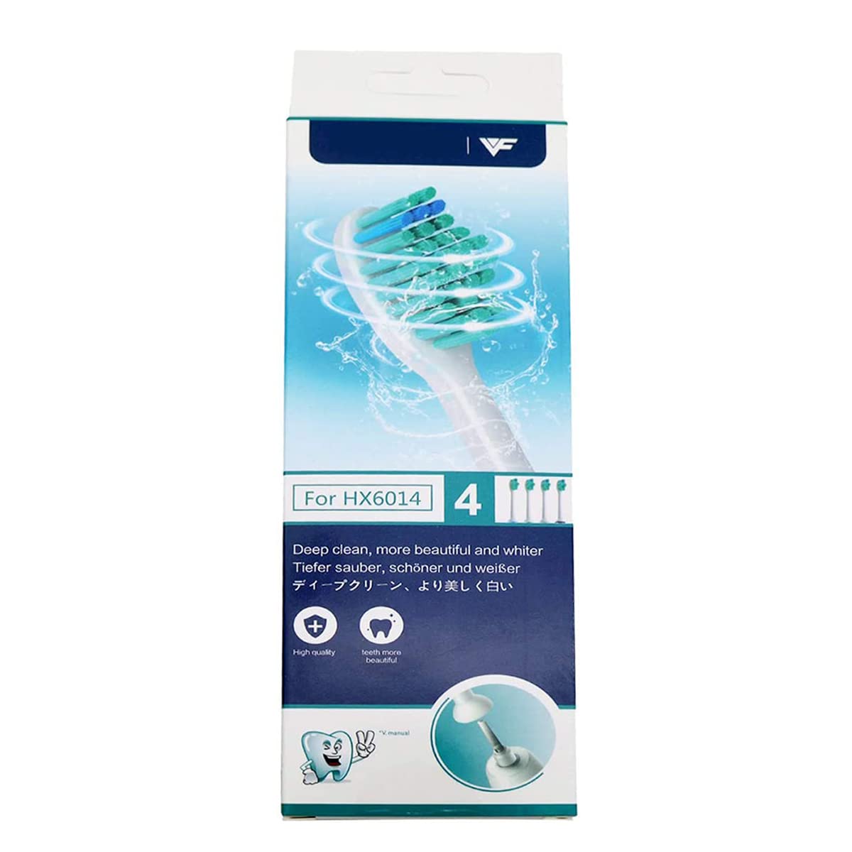 WuYan Replacement Toothbrush Heads Compatible with Philips C1 ProResults, 4pcs Spare toothbrush Heads for Philips Electric Click-on Toothbrush Heads