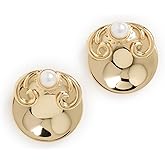 Lele Sadoughi Women's Filigree Disk Button Earrings, Gold 720, One Size