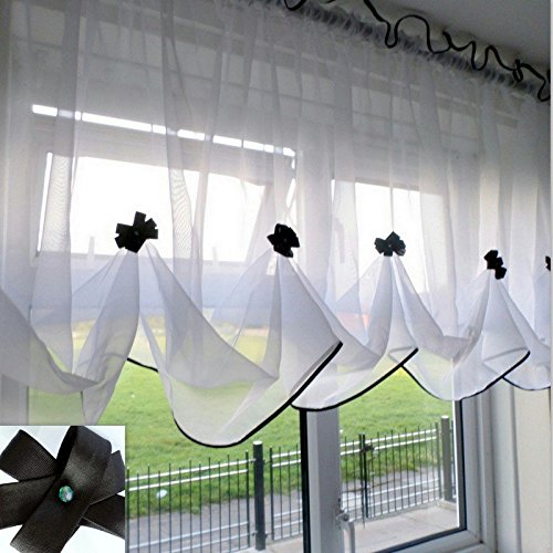 Katiesboutique Ltd Beautiful White Voile Net Curtain Piping 55 X