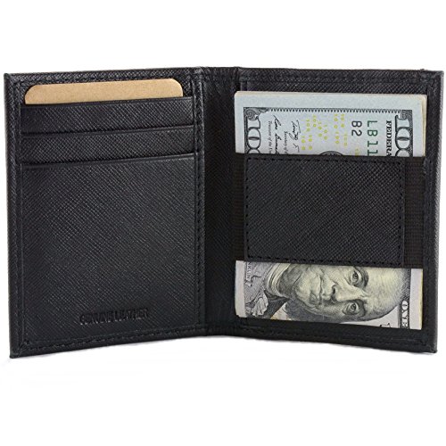 Hammer Anvil RFID Blocking Men s Leather Minimalist Cash Strap Wallet Black