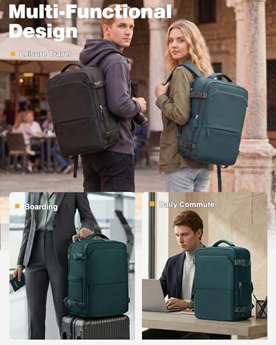 kibachev Vacuum Backpack with Pump, Airplane Cabin Travel Backpack 40 x 30 x 20 Ryanair/45 x 36 x 20 EasyJet, Portable Backpacks Women/Men, Travel Backpack, B-Electric Blue, Casual