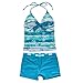 TIAOBU US Girls Peace Signs Heart Print Two-Piece Halter Tankini Swimsuit