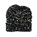 Women's Warm Chunky Thick Stretchy Knit Beanie Skull Cap (Black)