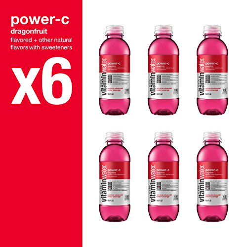 vitaminwater power-c electrolyte enhanced water w/ vitamins, dragonfruit drinks, 16.9 fl oz, 6 Pack