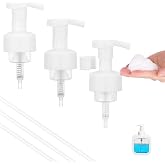 Segbeauty 3pcs White Foaming Hand Soap Pump Replacement, Countertop Foam Soap Dispenser Pump Heads, Foaming Dispenser Pumps for Bathroom Shampoo Bottle, 42 Thread Size Face Wash Bottle Replace Caps