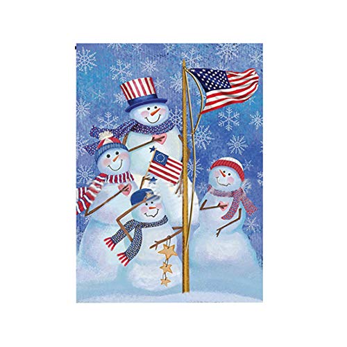 zosenda Christmas Garden Flag, 12 x 18 Inch Double Sided Snowman Patriotic House Yard Flag, Rustic Winter Snowflake Yard Decorations, New Year Holiday Seasonal Outdoor Flag