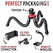 Qualmond Universal Flexible Tripod: Phone, Camera, Gopro Tripod Adapters For Iphone, DSLR, Smartphone-Sturdy,C.Bag,Lightweight, Handy Tripod Stand w/Bluetooth Remote Control-Octopus Style, Black&Red