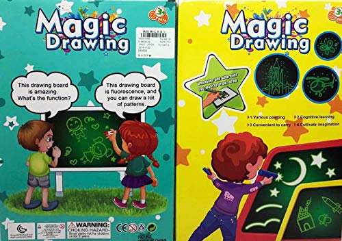 Educational Toy Magic Drawing Lighting Glow Writing Board Gift for Kids, A3 Size!!! Boys and Girls Edition!!! Spy Pen Included!
