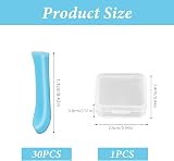 S.F.Pachira 30Pcs Ear Spoon Tips Silicone 10mm Reusable Ear Cleaner Kit Blue view 2