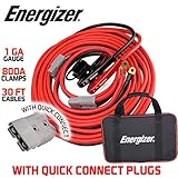 Energizer 1 Gauge 800A Permanent Installation kit Jumper Battery Cables with Quick Connect Plug 30 Ft Booster Jump Start - 30 Ft Allows You to Boost a Battery from Behind a Vehicle