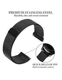 iWonow   Correa magnética de acero inoxidable para reloj Samsung Gear 2 R381 R382 R380, LG G Watch, Asus Zenwatch 1 2 hombres, Pebble Time, Gear S3 Classic Frontier (0.866 in)