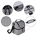 F40C4TMP Lunch Box Insulated Double Deck Lunch Bag for Men Women, 12 Cans Leak-proof Dual Compartment Cooler Tote Keep Warm and Cold with Bottle Side Pocket and shoulder Strap for School, Camping Grey