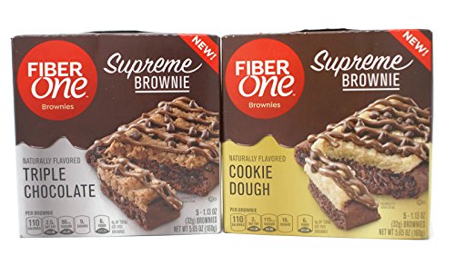General Variety Pack - Fiber One Supreme Brownies (5.65 oz) - Triple Chocolate, Cookie Dough
