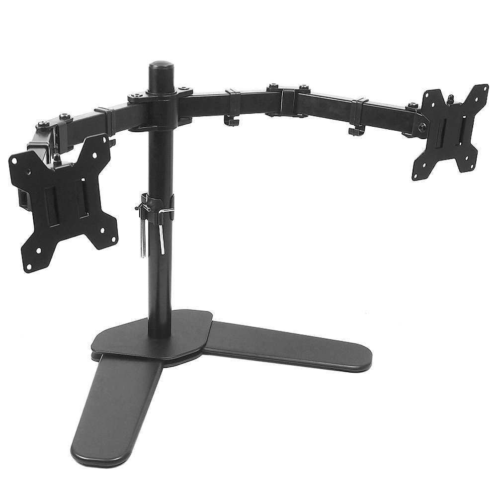 Dual Monitor Mount Dual LCD Monitor Desk Stand Fits Two Screens up to23,24, 27'', Full Motion, Tilt, Swivel, Rotation, 18 lbs Capacity by Hippo & Frog