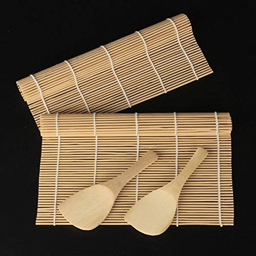 CactusAngui DIY Home Kitchen Bamboo Sushi Rolling Maker Mat Rice Paddle DIY Roller Mold Tools