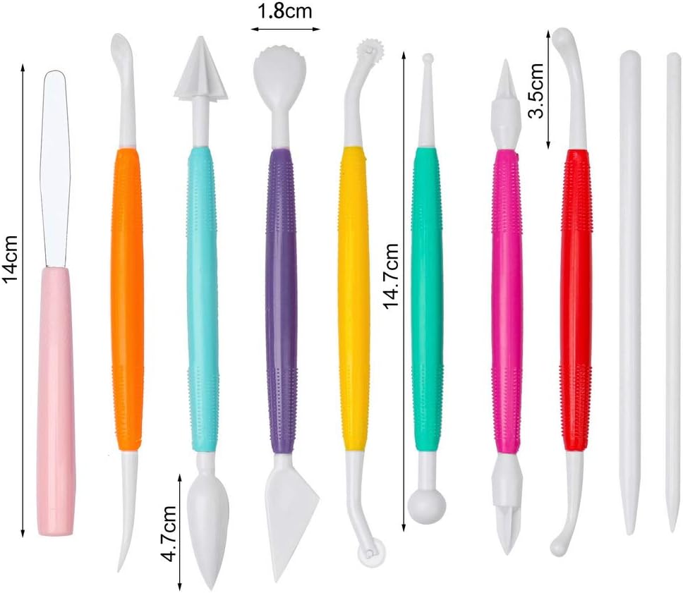 10 Pieces Clay Tools, Plastic Sculpting Tools Polymer Clay Tools Clay Tools Sculpting Ceramic Pottery Tool Kit for Shaping and Sculpting