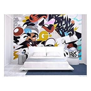 Wall26 - The Northern Lights Floating Above The Mountains (66"x96", Abstract Modern Graffiti Art)