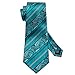 Barry.Wang Silk Neckties Teal Green Ties for Men Set with Hanky Cufflinks Woven