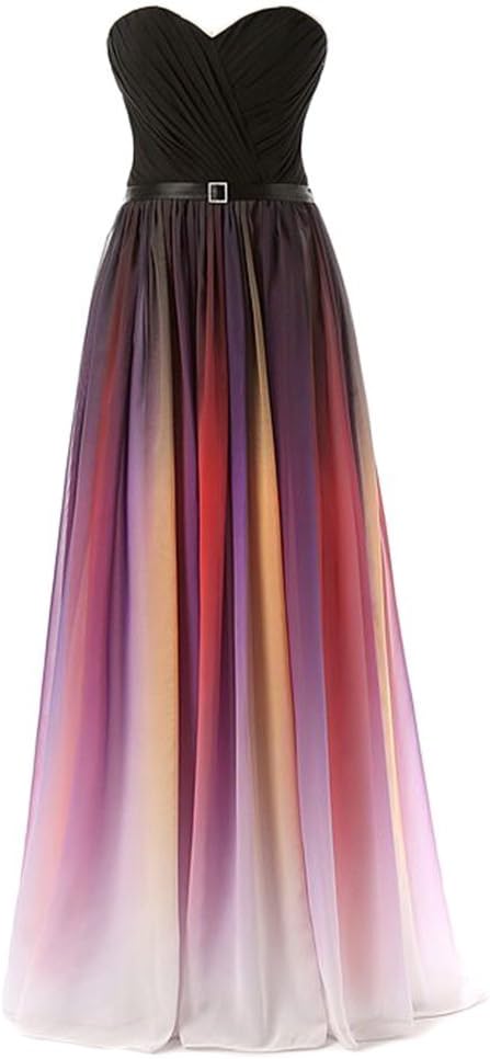 Htys 2016 Gradient Color Prom Evening Dress Sweetheart Ball Gown HY006