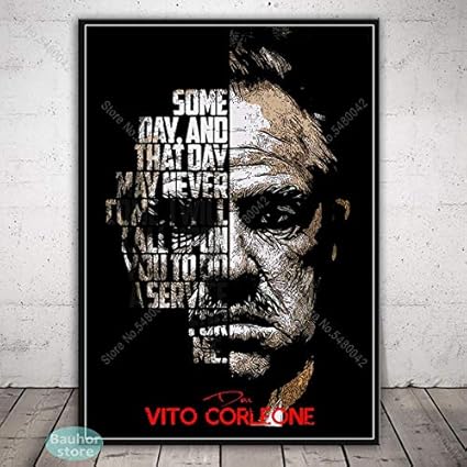 Yuandp Parrain Film Art Affiches Citations Inspirantes Affiches Et Impressions Mur Art Toile Peinture Chambre D Enfant Famille Art Art Photos Salon Decor A La Maison 50x70 Cm Sans Cadre 05 Amazon Fr Cuisine