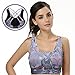 Vilania Women's Printed Sports Bras Padded Cup Wireless Criss Cross Yoga Bra For Low Impact Workout Fitness TXZ9002-Grey-XL