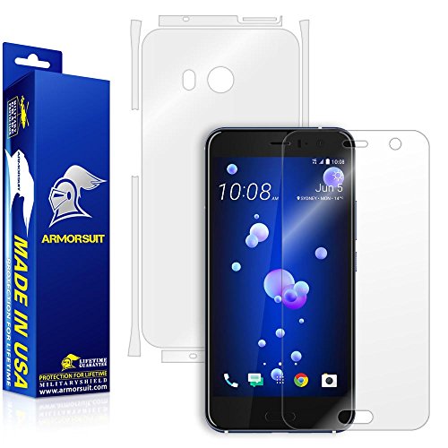 ArmorSuit MilitaryShield - HTC U11 Screen Protector + Clear Full Body Back Protector Lifetime Replacement Anti-Bubble